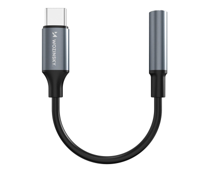 Przejściówka Wozinsky Adapter USB-C mini jack 3,5mm czarny WACM-01